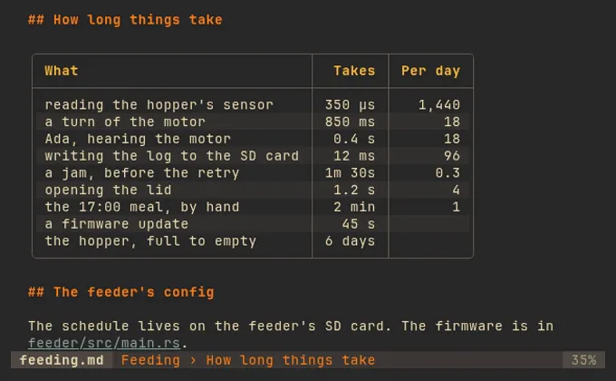 a table of durations in µs, ms, s, minutes and days, sorted ascending, then descending, then back to the source order